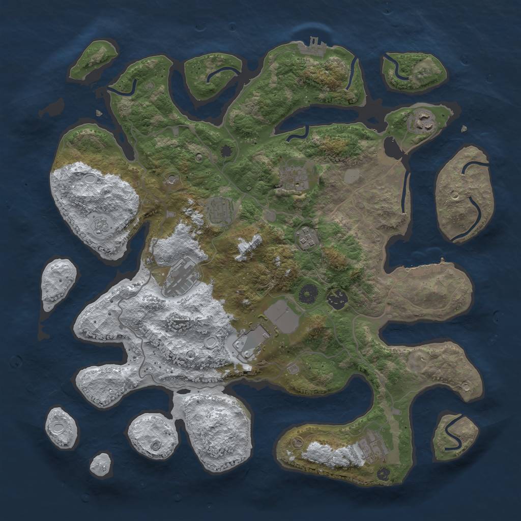 Rust Map: Procedural Map, Size: 4000, Seed: 2532365, 17 Monuments