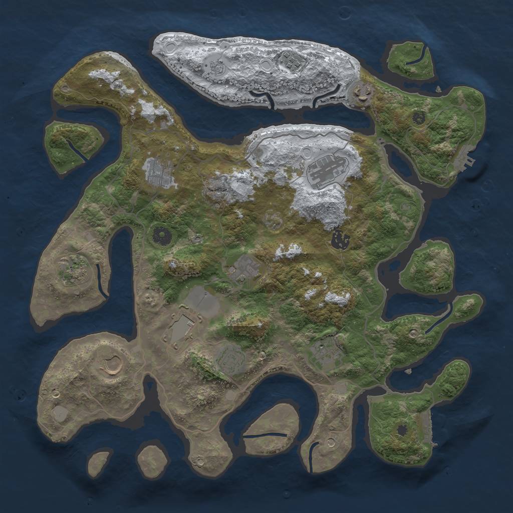 Rust Map: Procedural Map, Size: 4000, Seed: 1503298178, 20 Monuments