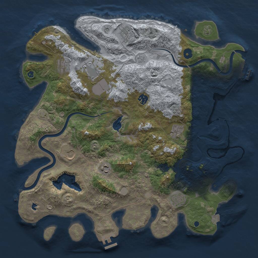 Rust Map: Procedural Map, Size: 4000, Seed: 1503298178, 15 Monuments