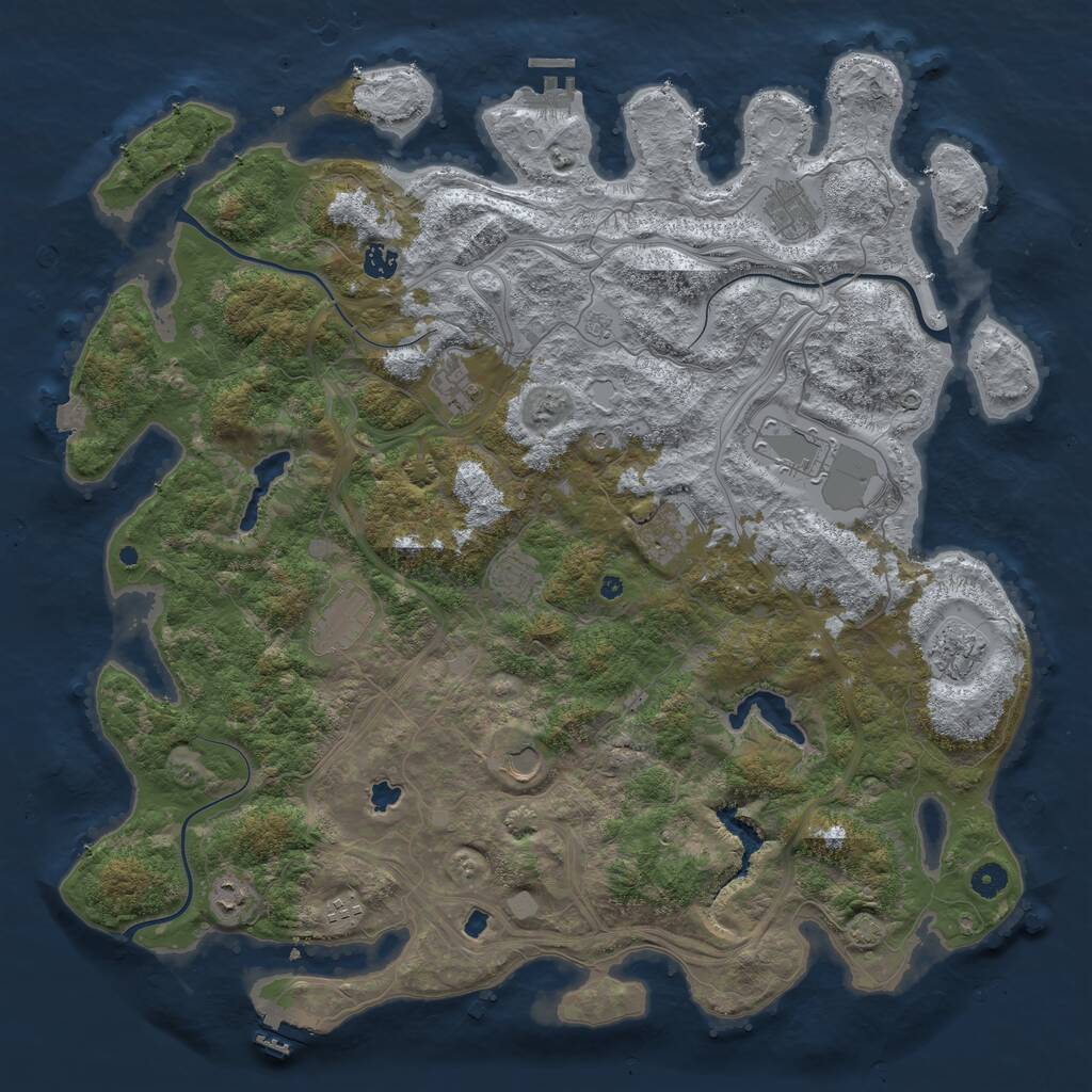 Rust Map: Procedural Map, Size: 4700, Seed: 12342234, 17 Monuments