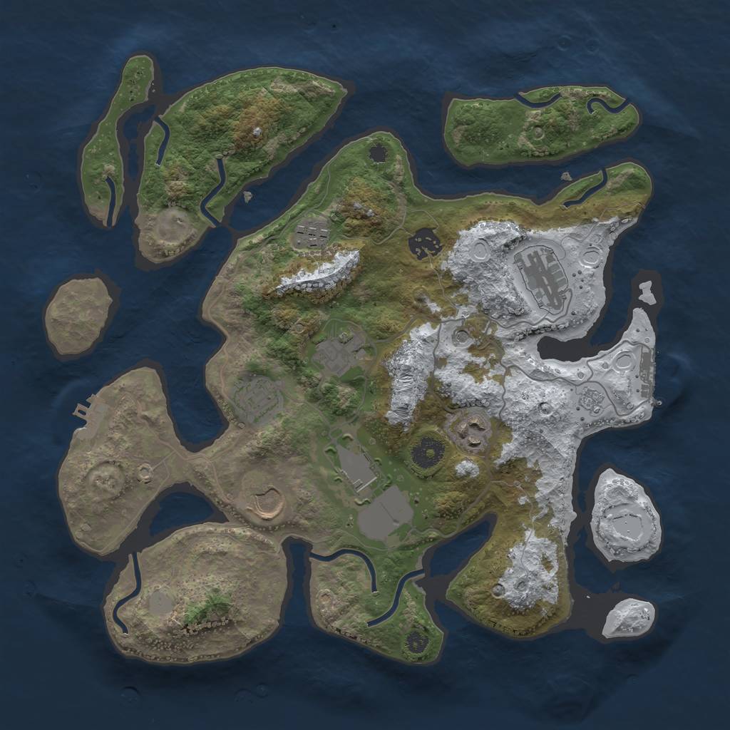 Rust Map: Procedural Map, Size: 3500, Seed: 4759, 17 Monuments