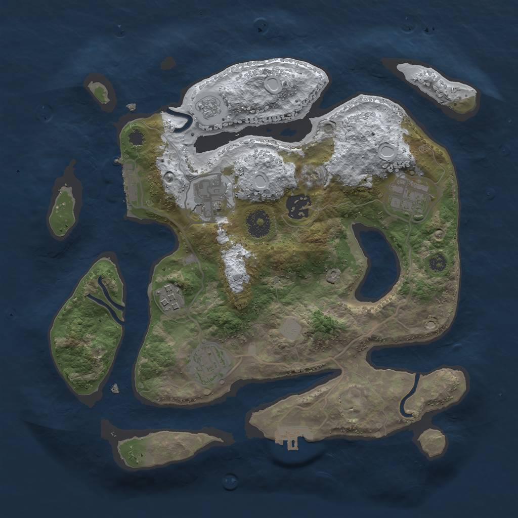 Rust Map: Procedural Map, Size: 3000, Seed: 390968, 13 Monuments