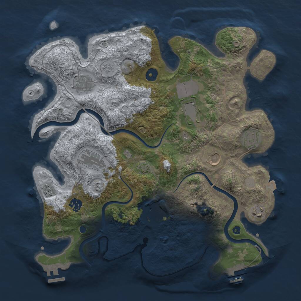 Rust Map: Procedural Map, Size: 3600, Seed: 612351, 15 Monuments