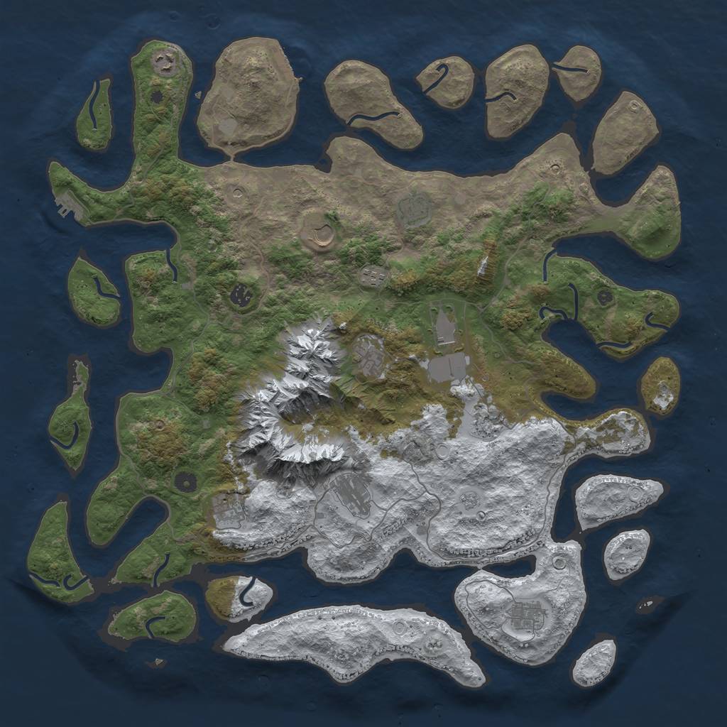 Rust Map: Procedural Map, Size: 5000, Seed: 1811197854, 20 Monuments