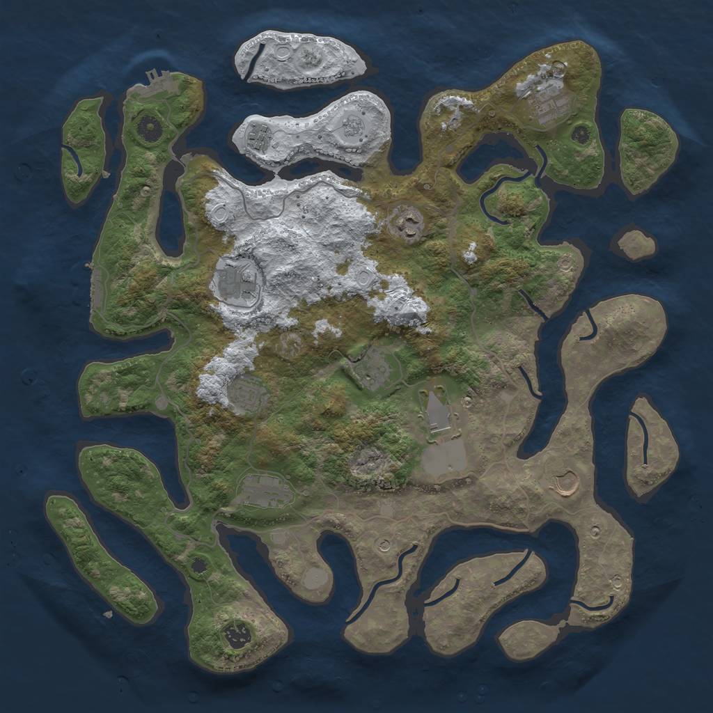 Rust Map: Procedural Map, Size: 4200, Seed: 359345407, 19 Monuments