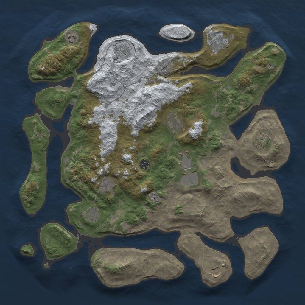 Rust Map: Barren, Size: 4500, Seed: 5525451, 14 Monuments