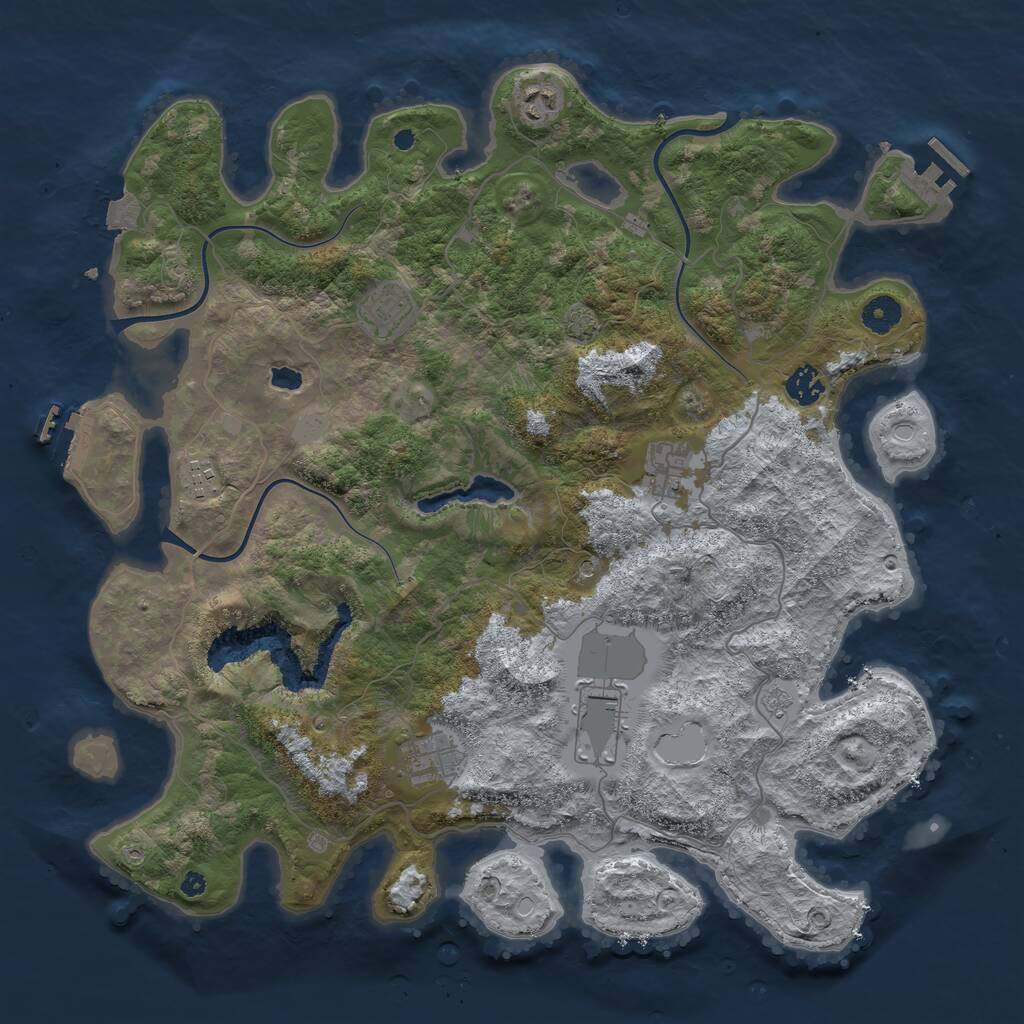 Rust Map: Procedural Map, Size: 4100, Seed: 2080, 13 Monuments