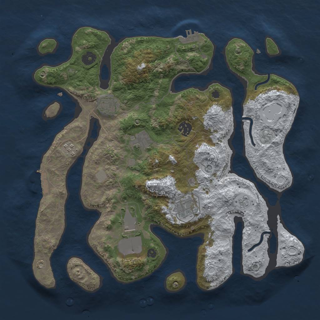 Rust Map: Procedural Map, Size: 3500, Seed: 43815338, 15 Monuments