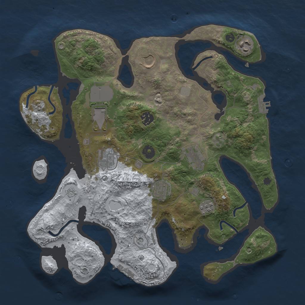 Rust Map: Procedural Map, Size: 3500, Seed: 5868073, 17 Monuments