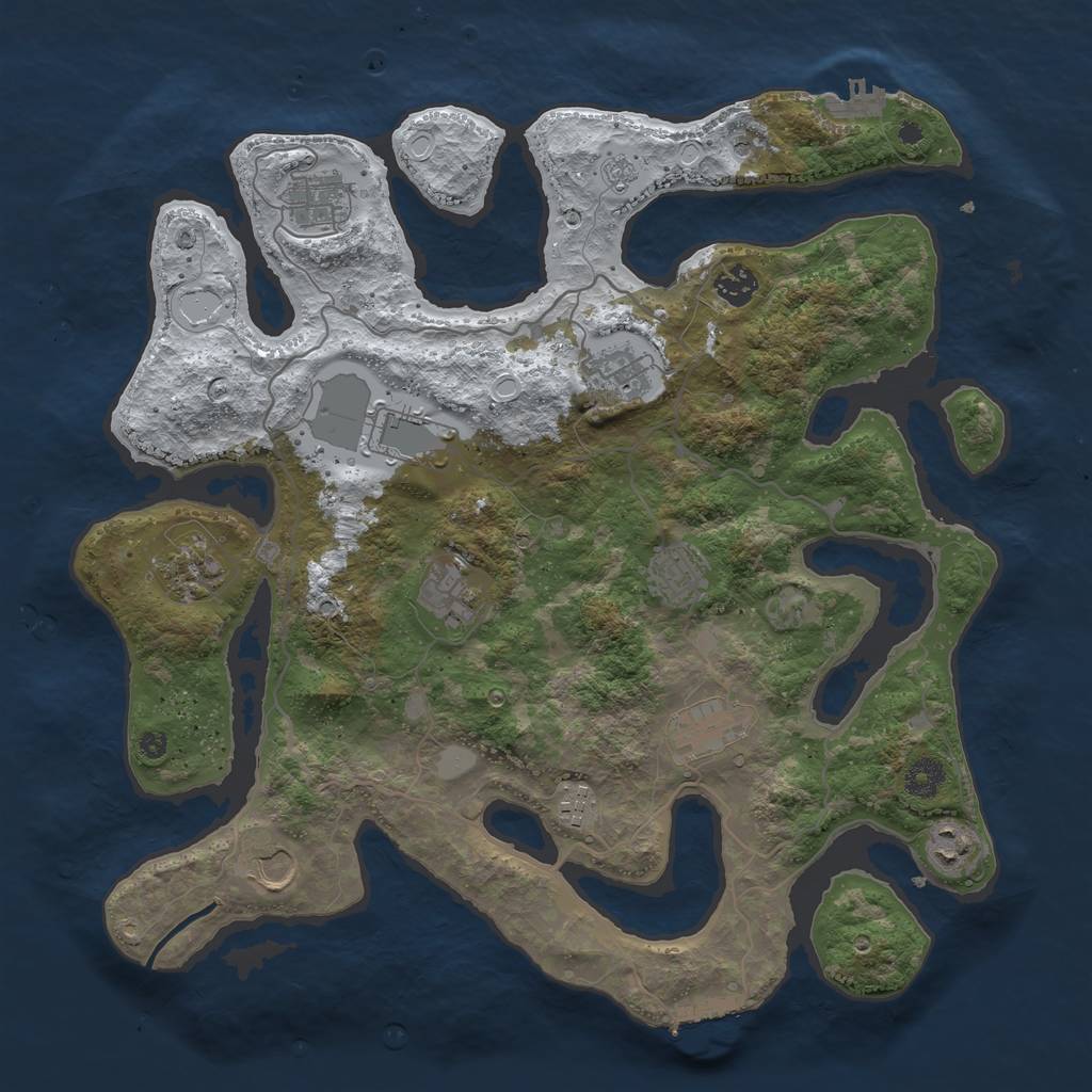 Rust Map: Procedural Map, Size: 4000, Seed: 1673295960, 20 Monuments