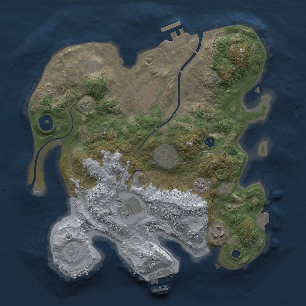 Rust Map: Procedural Map, Size: 3000, Seed: 24873819, 10 Monuments