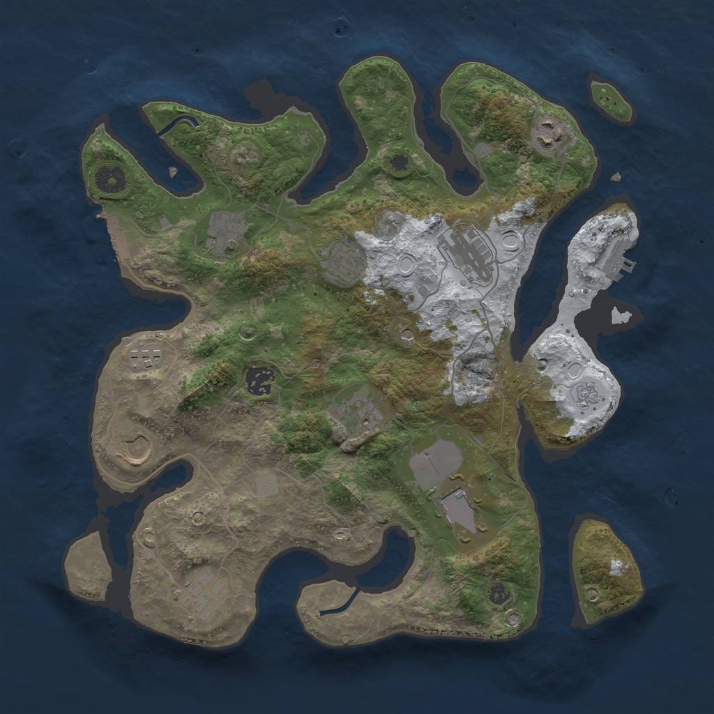 Rust Map: Procedural Map, Size: 3600, Seed: 904105080, 19 Monuments