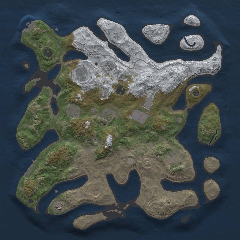 Rust Map: Procedural Map, Size: 4000, Seed: 1815368, 18 Monuments