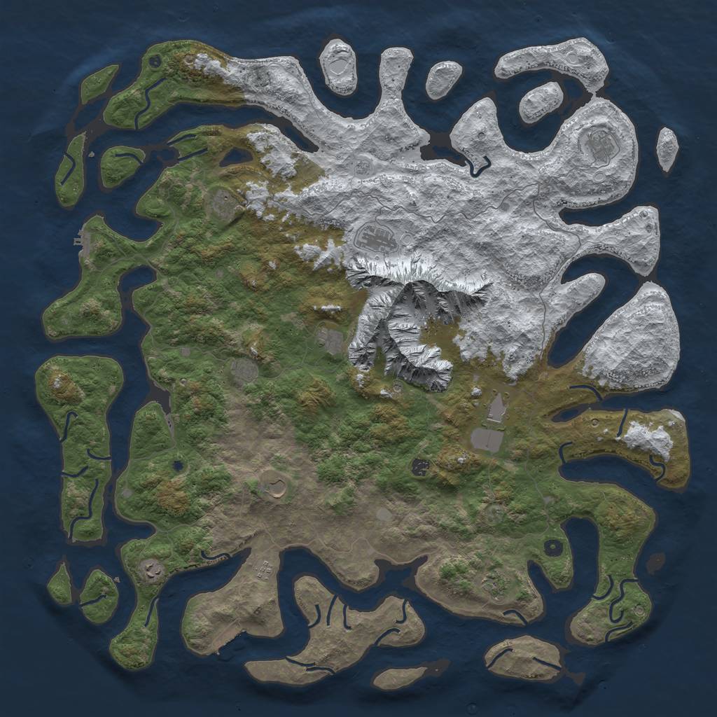 Rust Map: Procedural Map, Size: 6000, Seed: 117591018, 20 Monuments