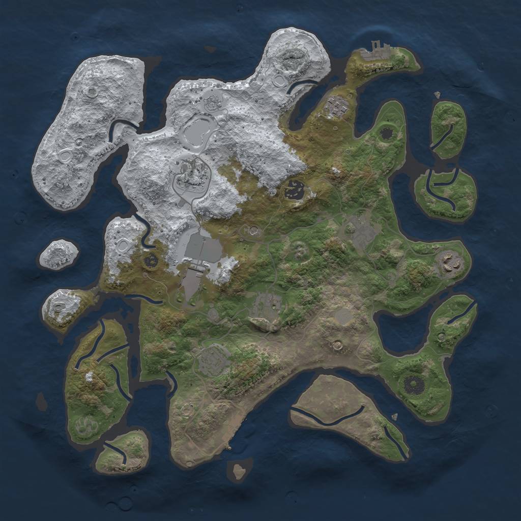 Rust Map: Procedural Map, Size: 3800, Seed: 56432, 17 Monuments