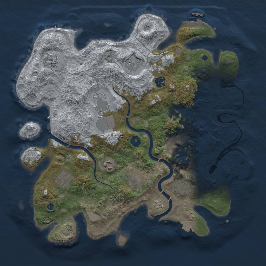 Rust Map: Procedural Map, Size: 3800, Seed: 56432, 16 Monuments