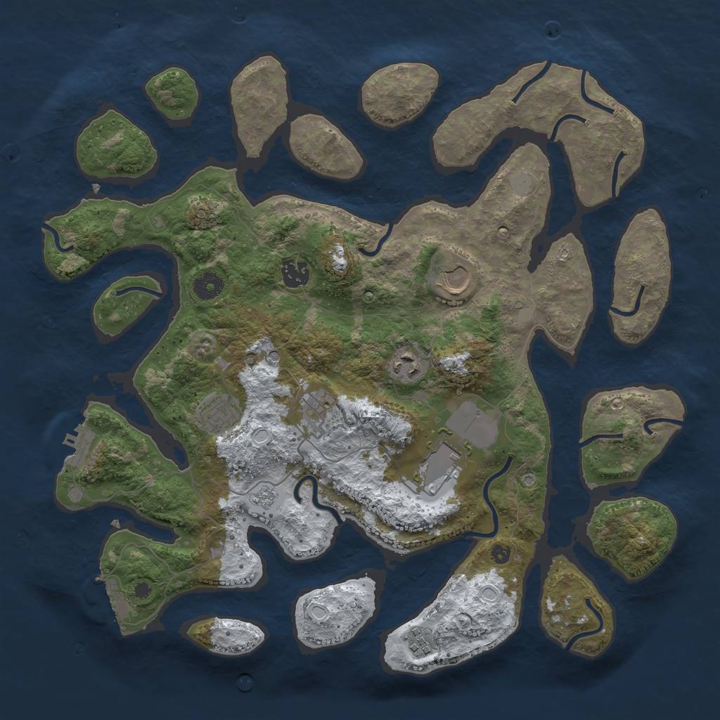 Rust Map: Procedural Map, Size: 3800, Seed: 522744193, 16 Monuments