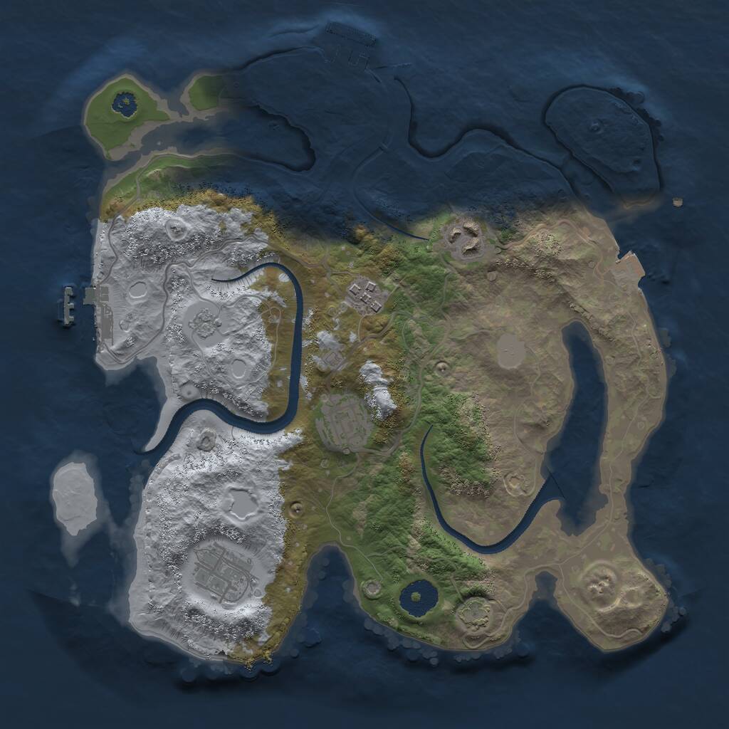 Rust Map: Procedural Map, Size: 3000, Seed: 363404, 9 Monuments