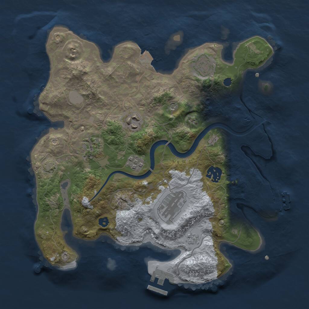 Rust Map: Procedural Map, Size: 3000, Seed: 458513, 12 Monuments