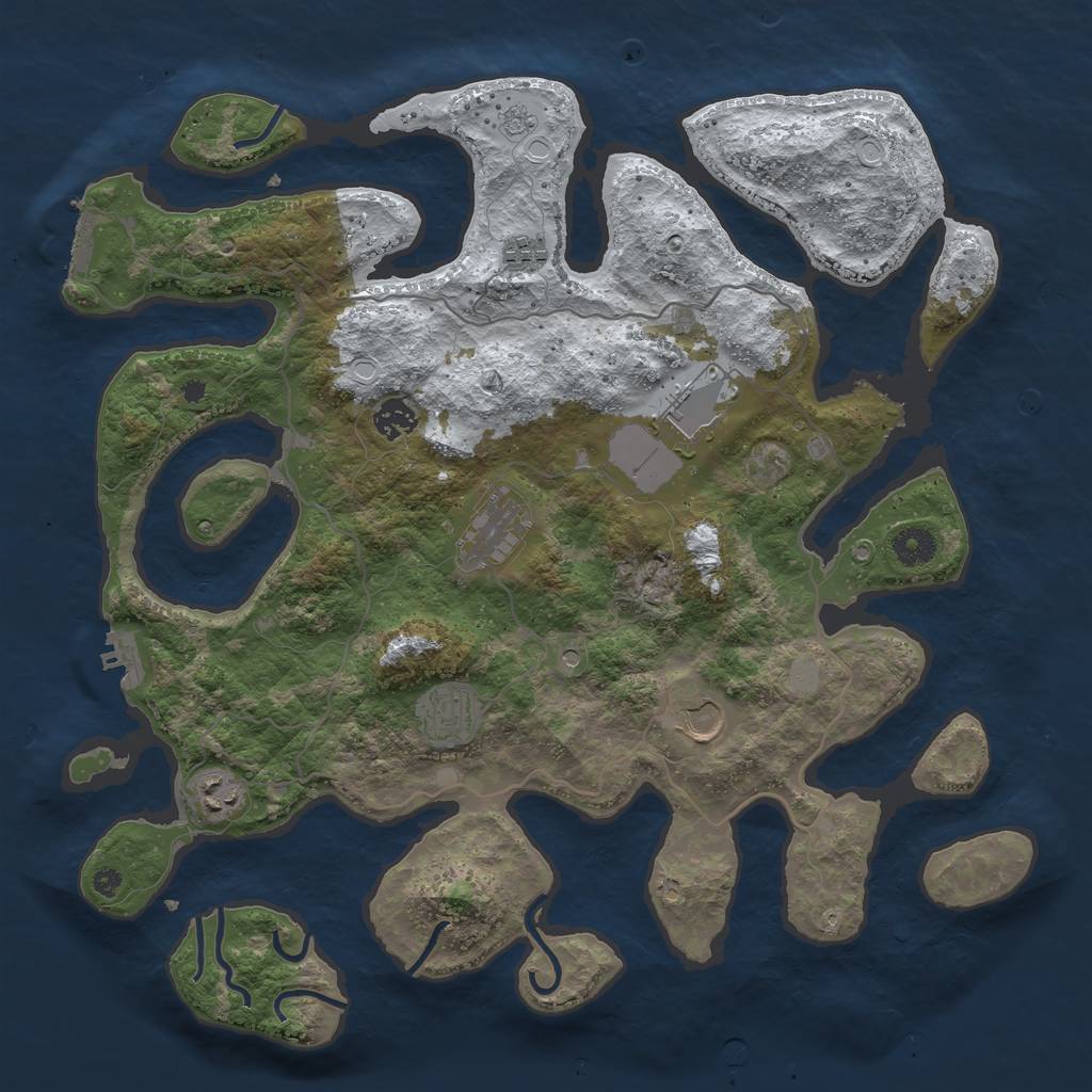 Rust Map: Procedural Map, Size: 4000, Seed: 270737173, 16 Monuments