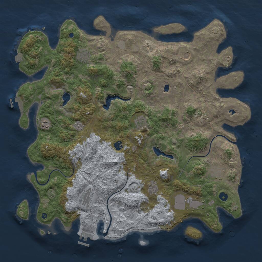 Rust Map: Procedural Map, Size: 4500, Seed: 1234577, 17 Monuments
