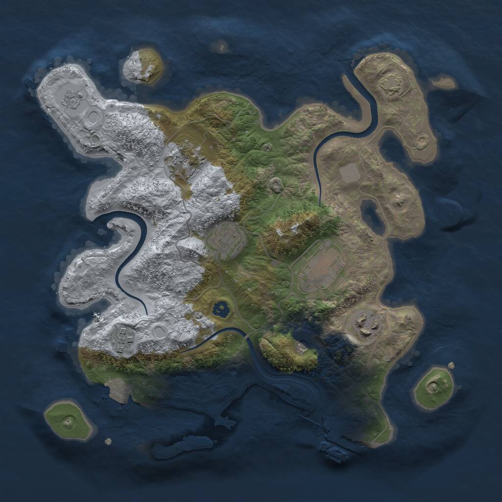 Rust Map: Procedural Map, Size: 3000, Seed: 700225, 10 Monuments