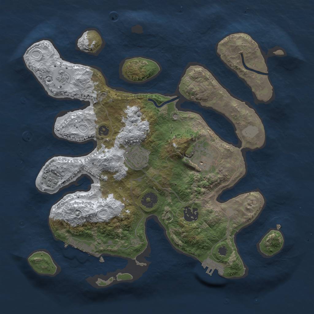 Rust Map: Procedural Map, Size: 3000, Seed: 700225, 12 Monuments