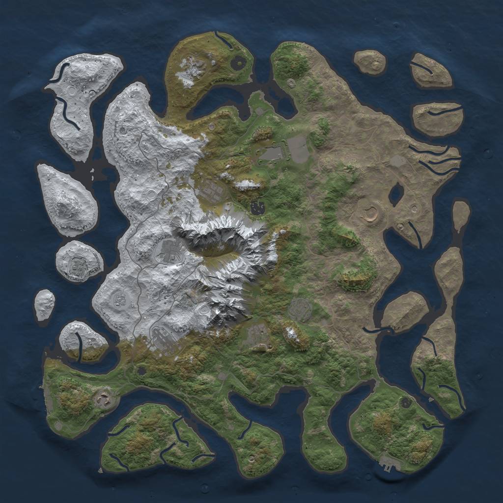 Rust Map: Procedural Map, Size: 5000, Seed: 950158676, 20 Monuments