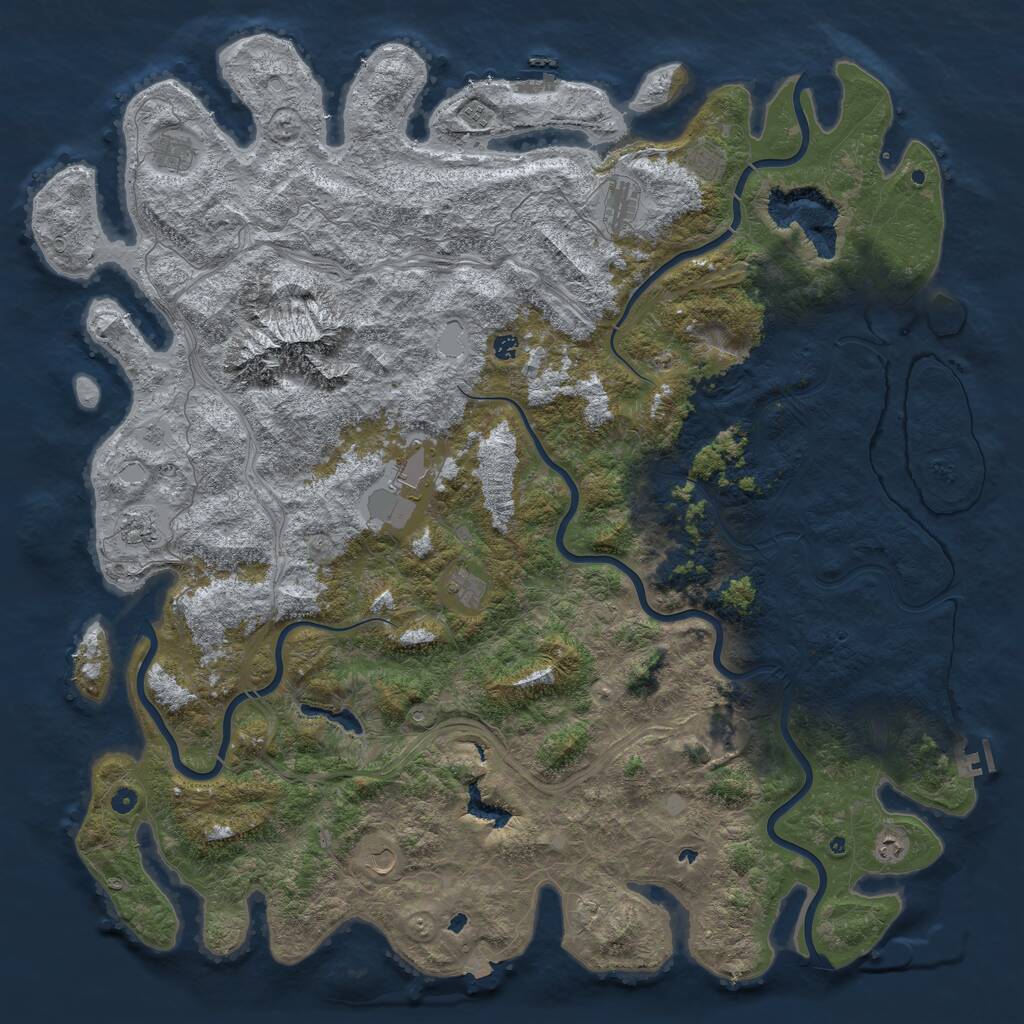 Rust Map: Procedural Map, Size: 6000, Seed: 777222333, 17 Monuments