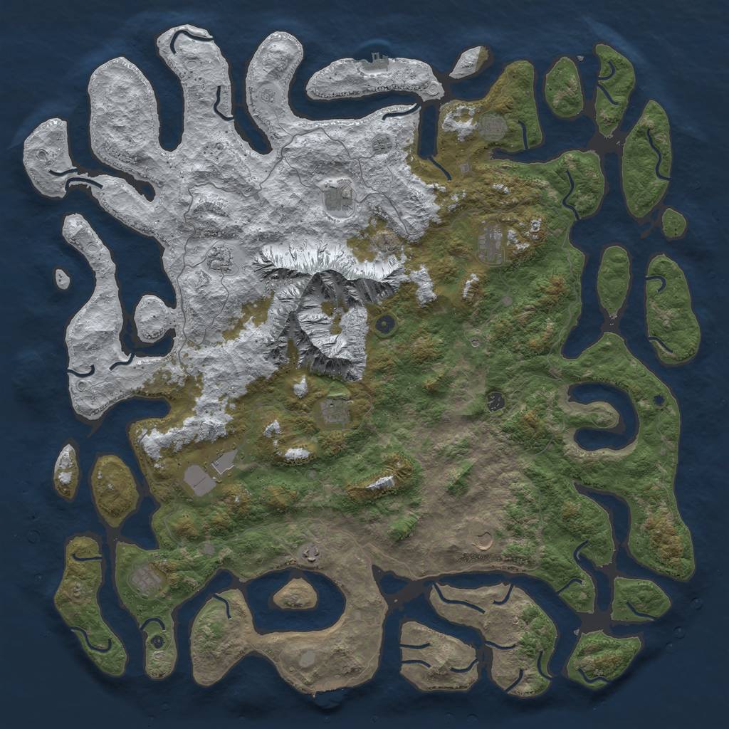 Rust Map: Procedural Map, Size: 6000, Seed: 777222333, 20 Monuments