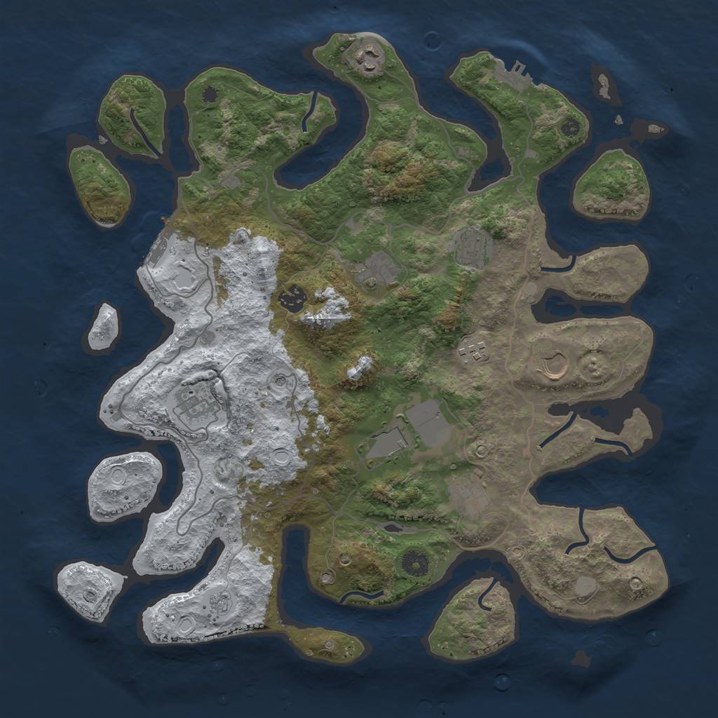 Rust Map: Procedural Map, Size: 4000, Seed: 356450057, 18 Monuments