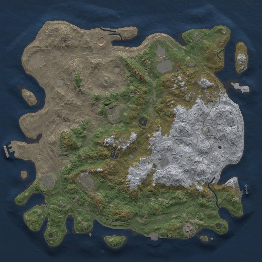 Rust Map: Procedural Map, Size: 4500, Seed: 2530, 19 Monuments