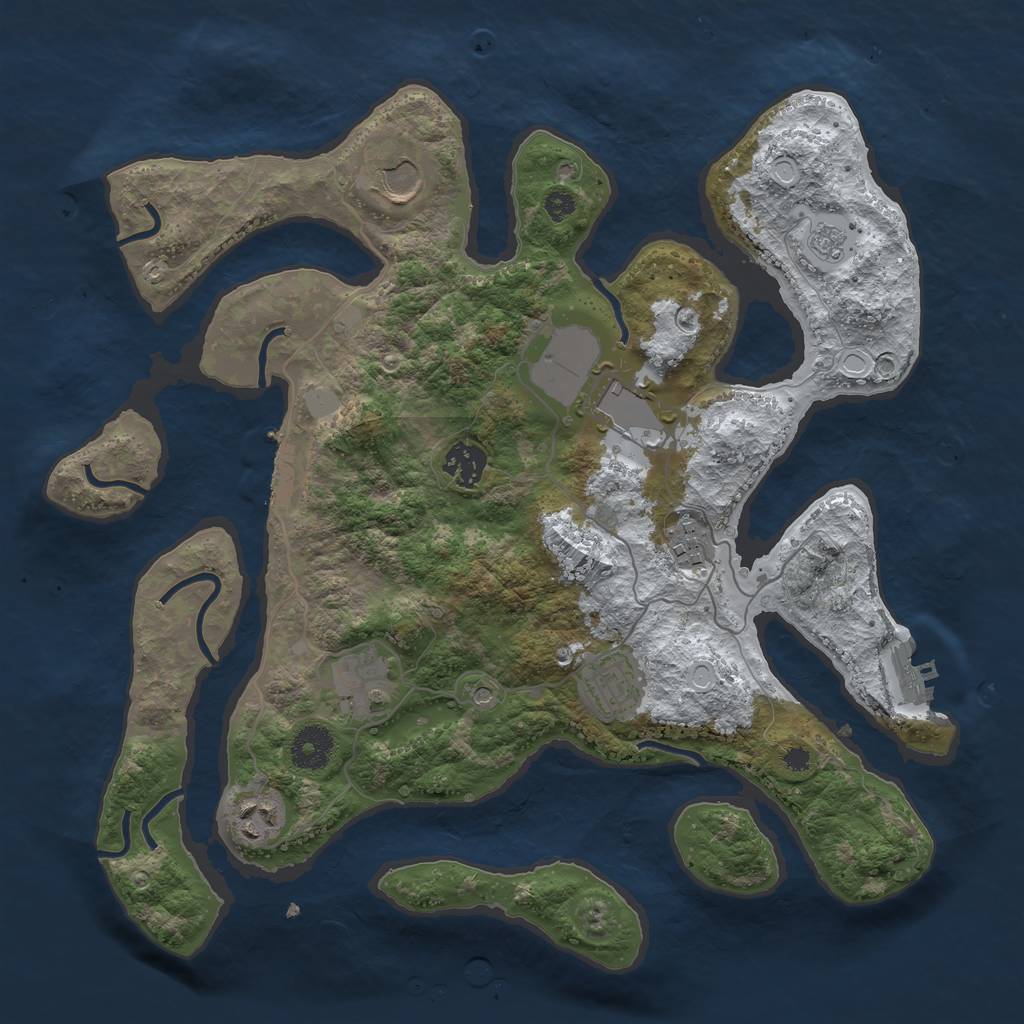 Rust Map: Procedural Map, Size: 3550, Seed: 23071991, 16 Monuments