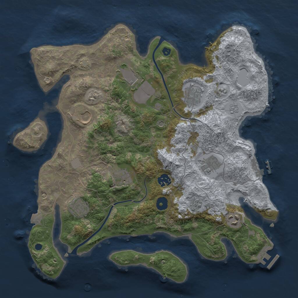 Rust Map: Procedural Map, Size: 3550, Seed: 23071991, 15 Monuments