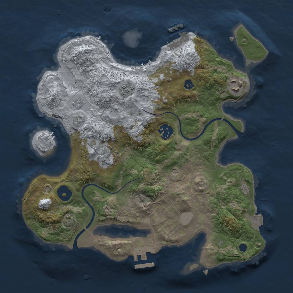 Rust Map: Procedural Map, Size: 3000, Seed: 682237, 10 Monuments