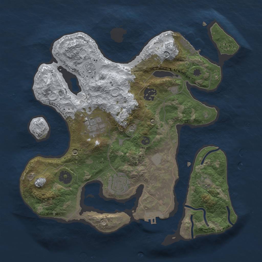 Rust Map: Procedural Map, Size: 3000, Seed: 682237, 12 Monuments