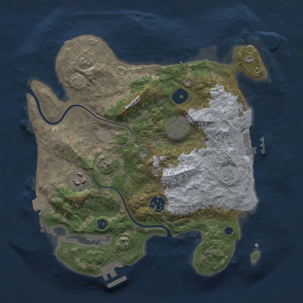 Rust Map: Procedural Map, Size: 3000, Seed: 159162, 9 Monuments