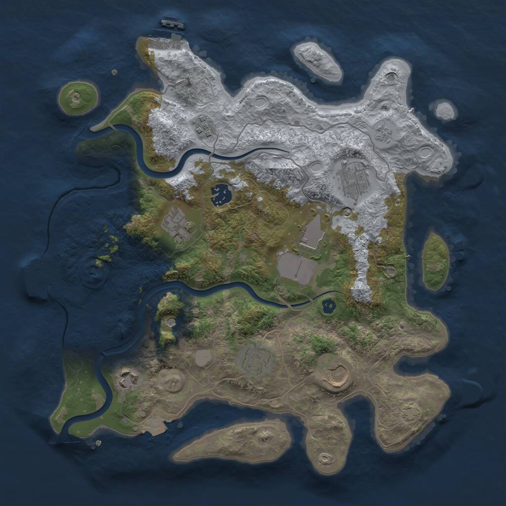 Rust Map: Procedural Map, Size: 3500, Seed: 152, 14 Monuments