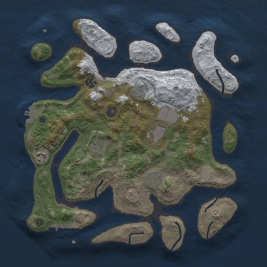 Rust Map: Procedural Map, Size: 3500, Seed: 152, 14 Monuments