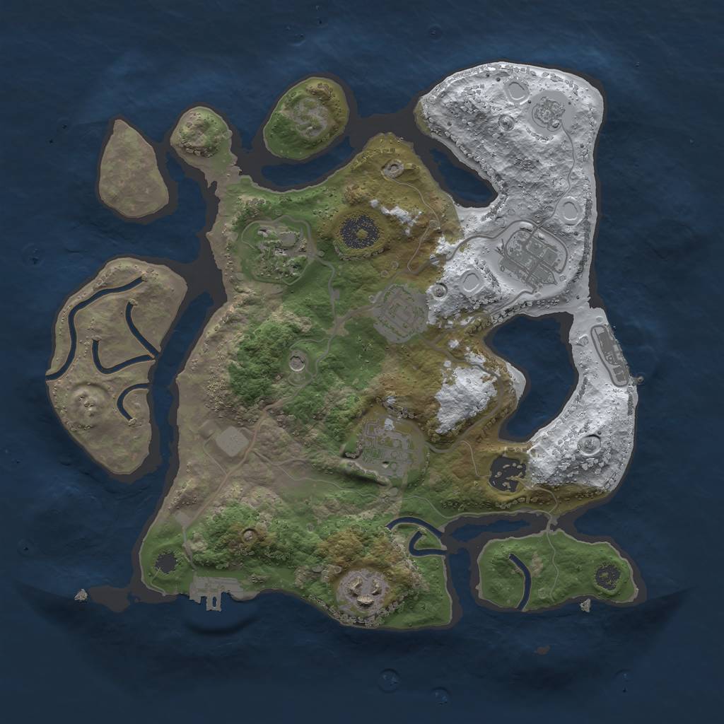 Rust Map: Procedural Map, Size: 3000, Seed: 877002, 15 Monuments