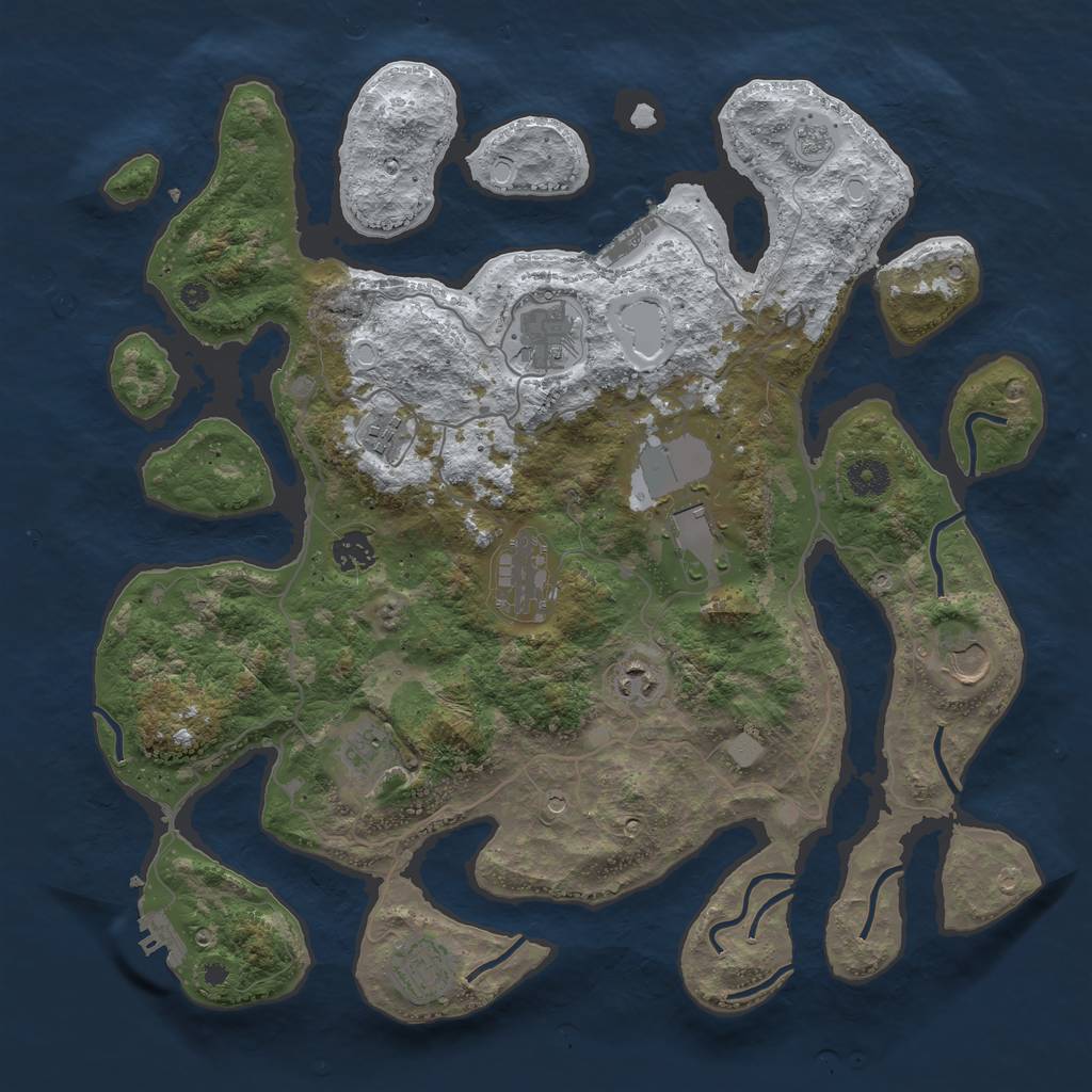 Rust Map: Procedural Map, Size: 4000, Seed: 6060841, 18 Monuments