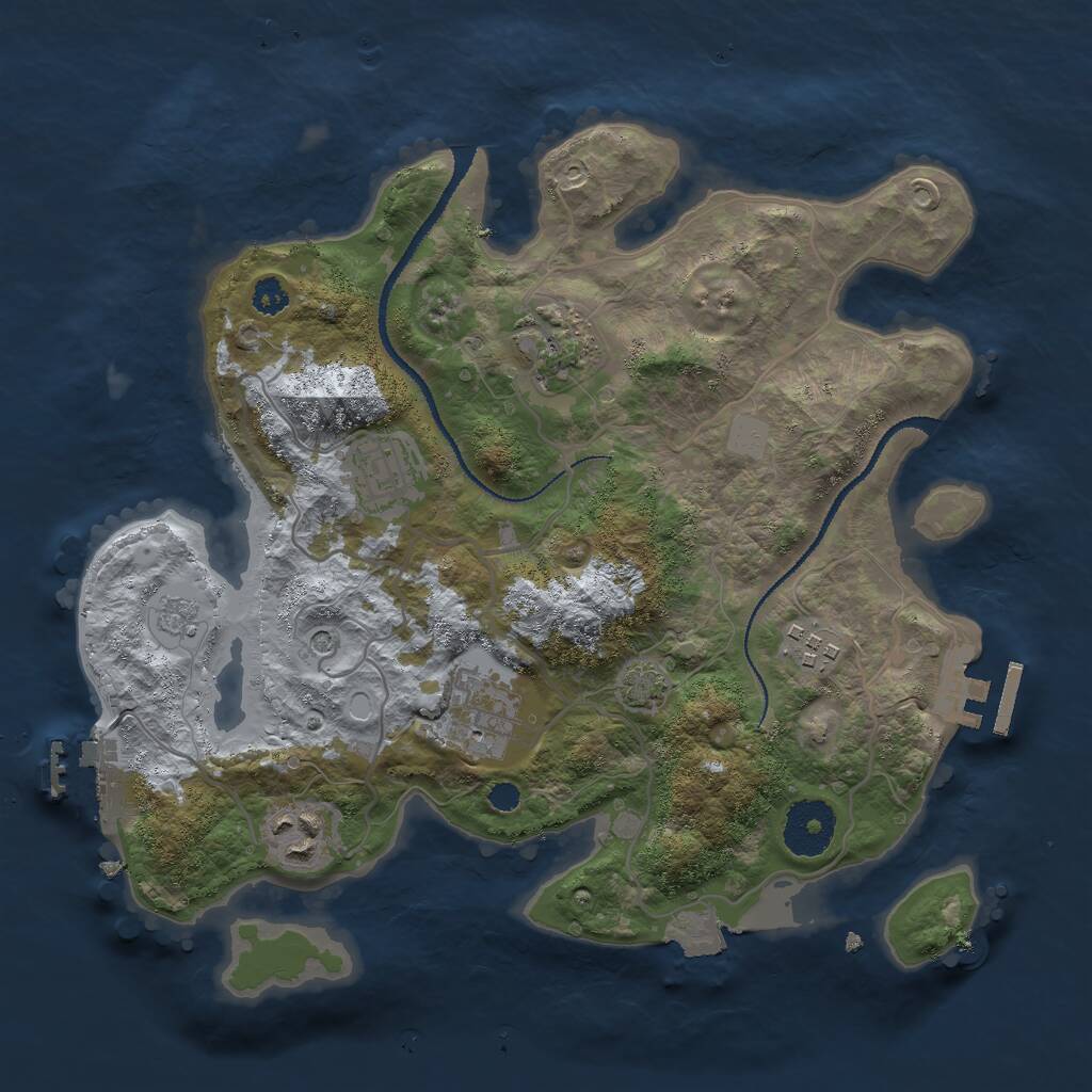 Rust Map: Procedural Map, Size: 3000, Seed: 795645, 11 Monuments