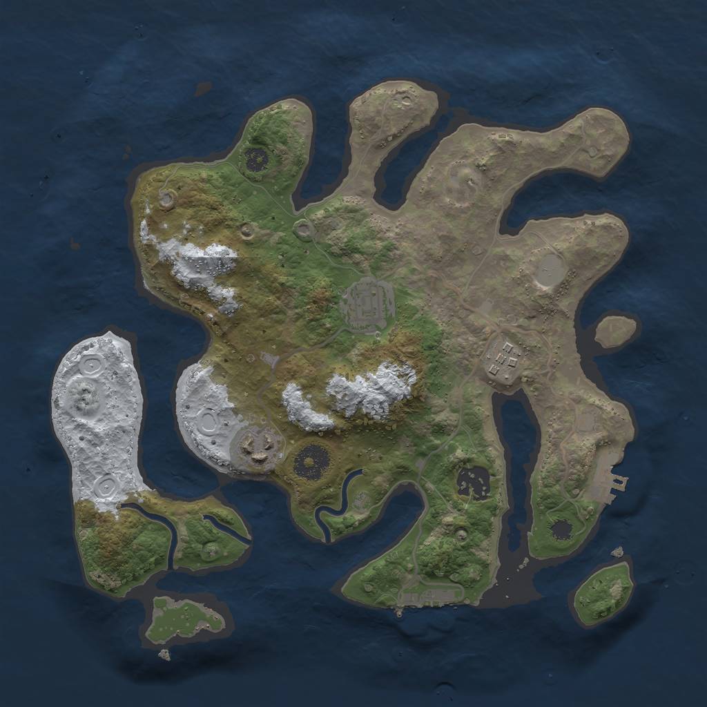 Rust Map: Procedural Map, Size: 3000, Seed: 795645, 11 Monuments