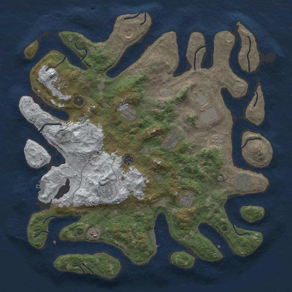 Rust Map: Procedural Map, Size: 4500, Seed: 173626, 20 Monuments