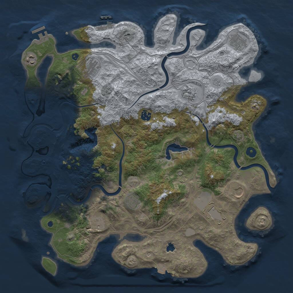 Rust Map: Procedural Map, Size: 4250, Seed: 13927, 16 Monuments