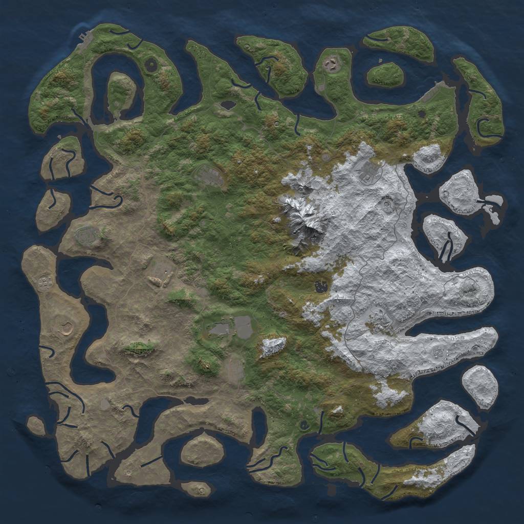 Rust Map: Procedural Map, Size: 6000, Seed: 1337758720, 20 Monuments