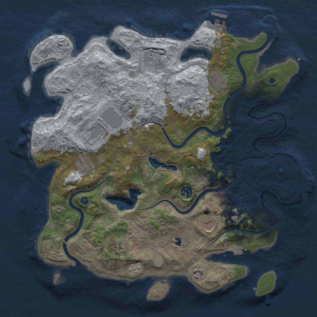 Rust Map: Procedural Map, Size: 4000, Seed: 32186574, 15 Monuments