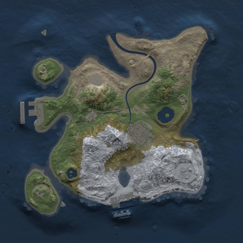 Rust Map: Procedural Map, Size: 2250, Seed: 24795767, 5 Monuments