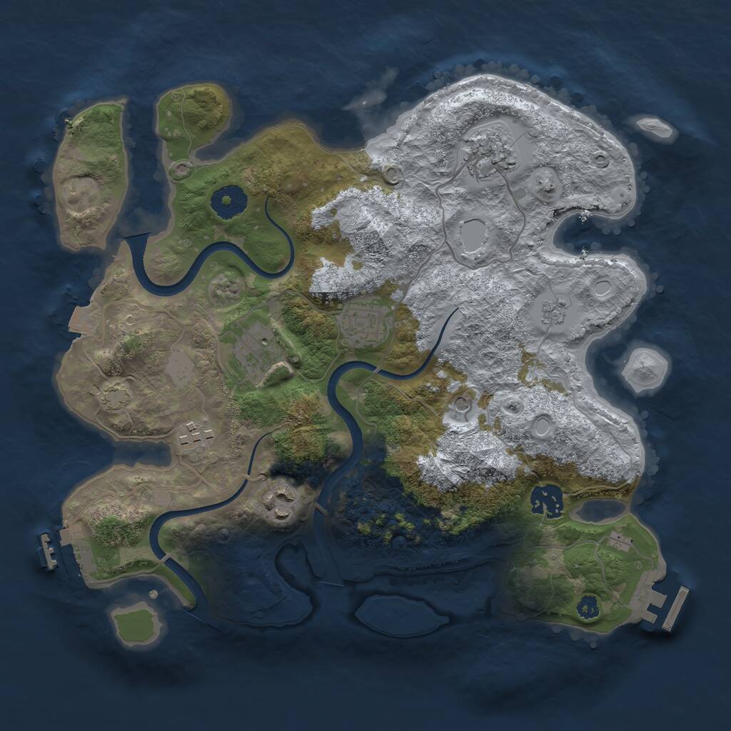 Rust Map: Procedural Map, Size: 3200, Seed: 1234567890, 12 Monuments