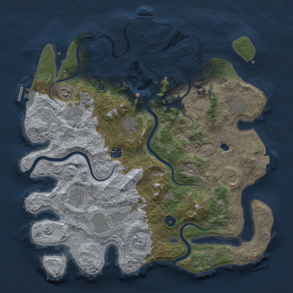 Rust Map: Procedural Map, Size: 4000, Seed: 4255191, 16 Monuments